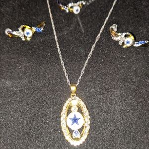 Dallas cowboys Jewelry set ..925 sterling silver